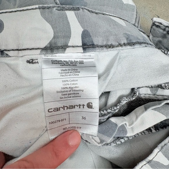 Carhartt Shorts Mens 36 Rugged Cargo Camo Relaxed Fit Military Y2K 100279 - Picture 11 of 12